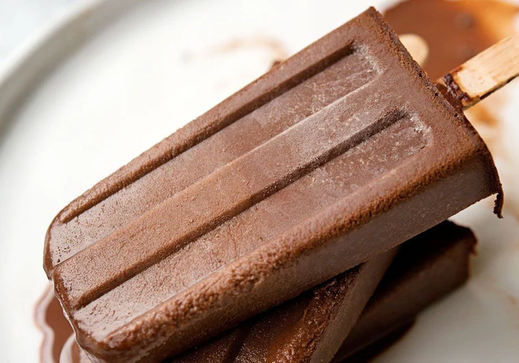 Helado de chocolate sin azúcar añadido con dos ingredientes